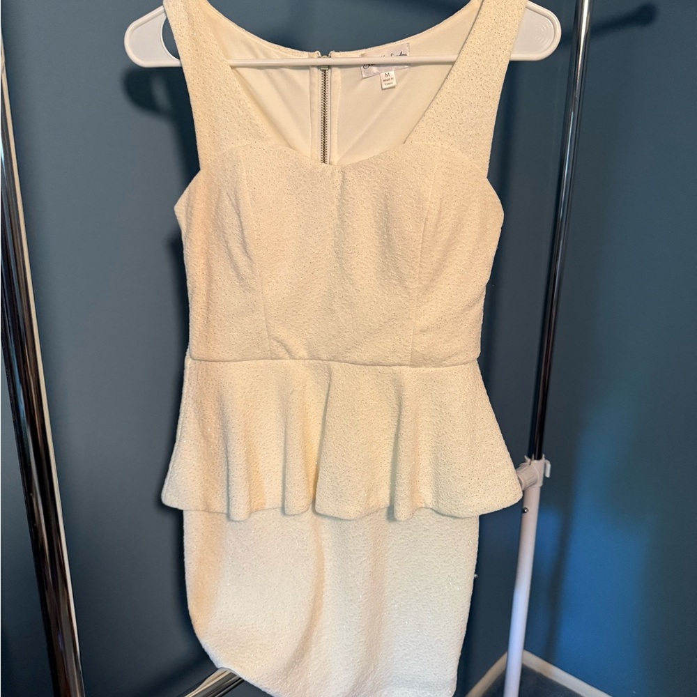Elegant White Peplum Dress